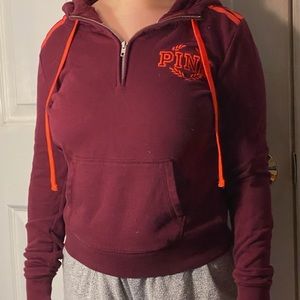 victoria’s secret pink quarter zip up hoodie